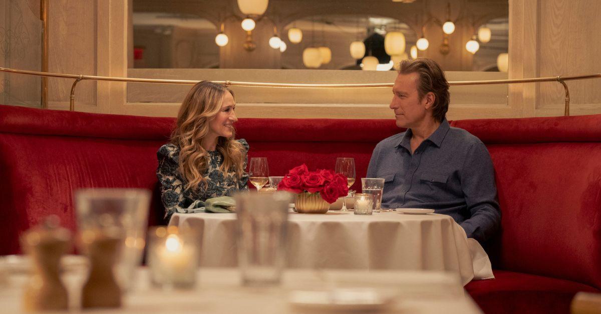 (l-r): Sarah Jessica Parker and John Corbett as Carrie and Aidan 'And Just Like That' Season 2.