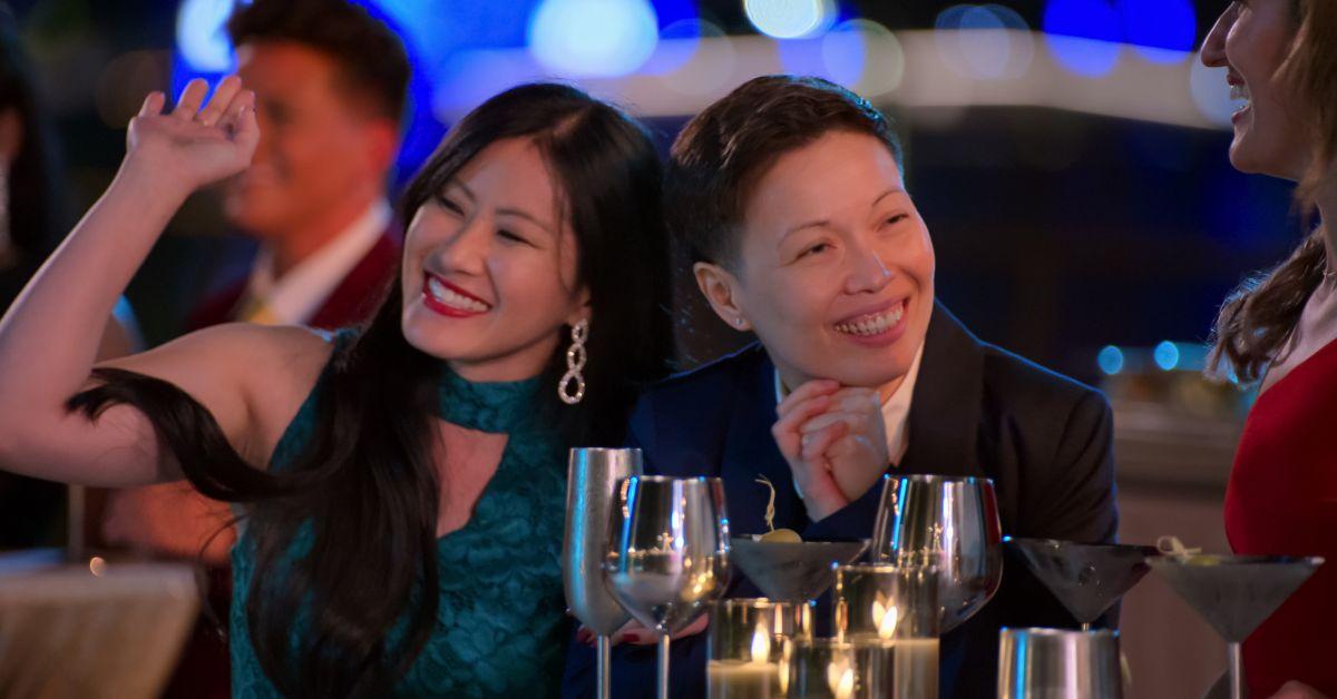 (l-r): Sam and Aussie smiling on 'The Ultimatum: Queer Love' Season 1.
