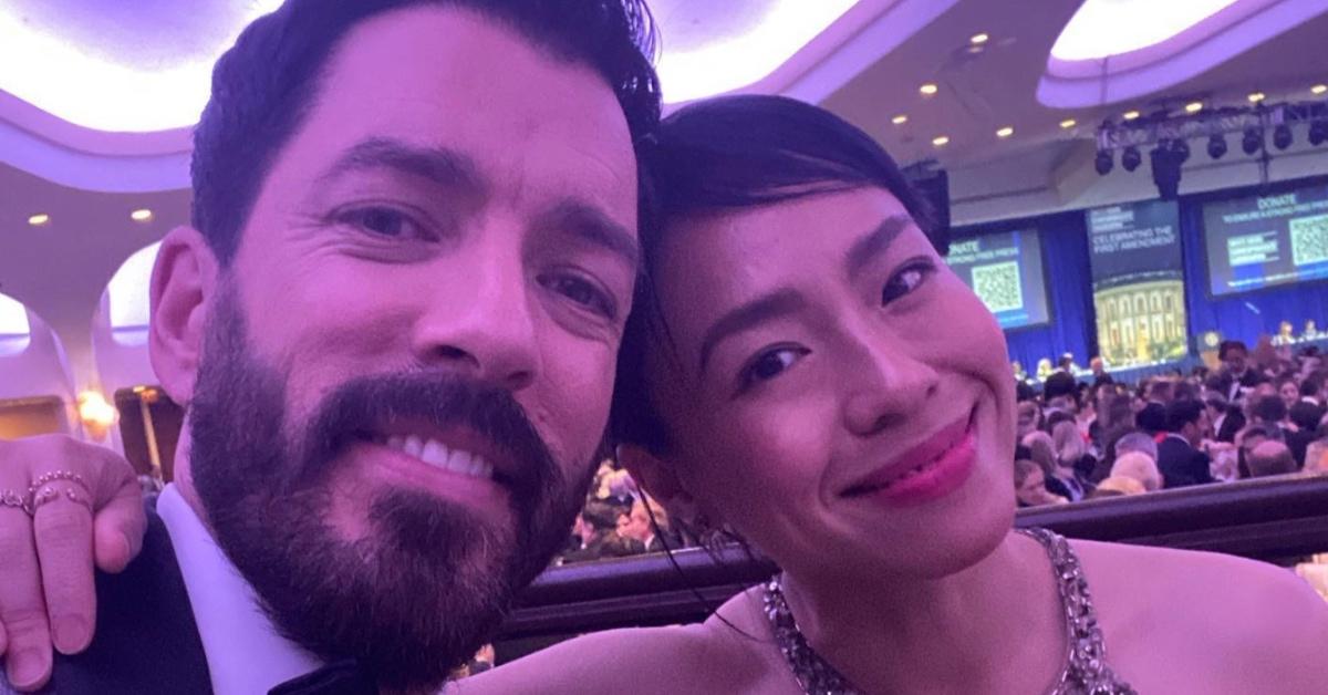 Drew Scott and his wife Linda Pham attend an event.