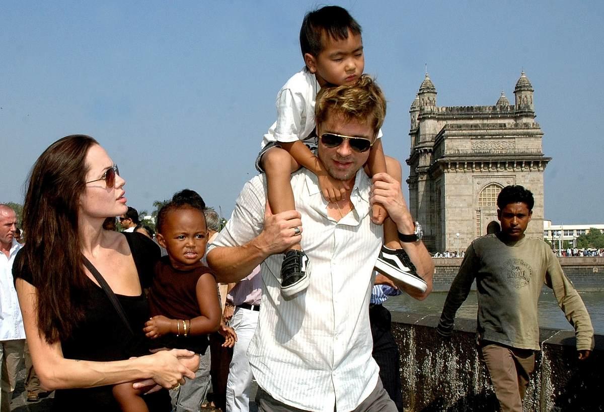 Brad, Angelina, Zahara, and Maddox