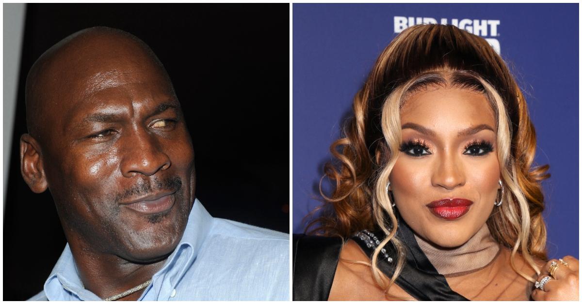 (l-r): Michael Jordan and Drew Sidora