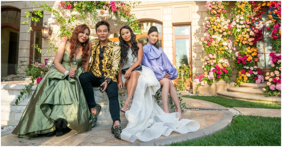 (l-r): Anna Shay, Kane Lim, Kelly Mi Li, Jamie Xie, posing in a photo for 'Bling Empire' Season 2.
