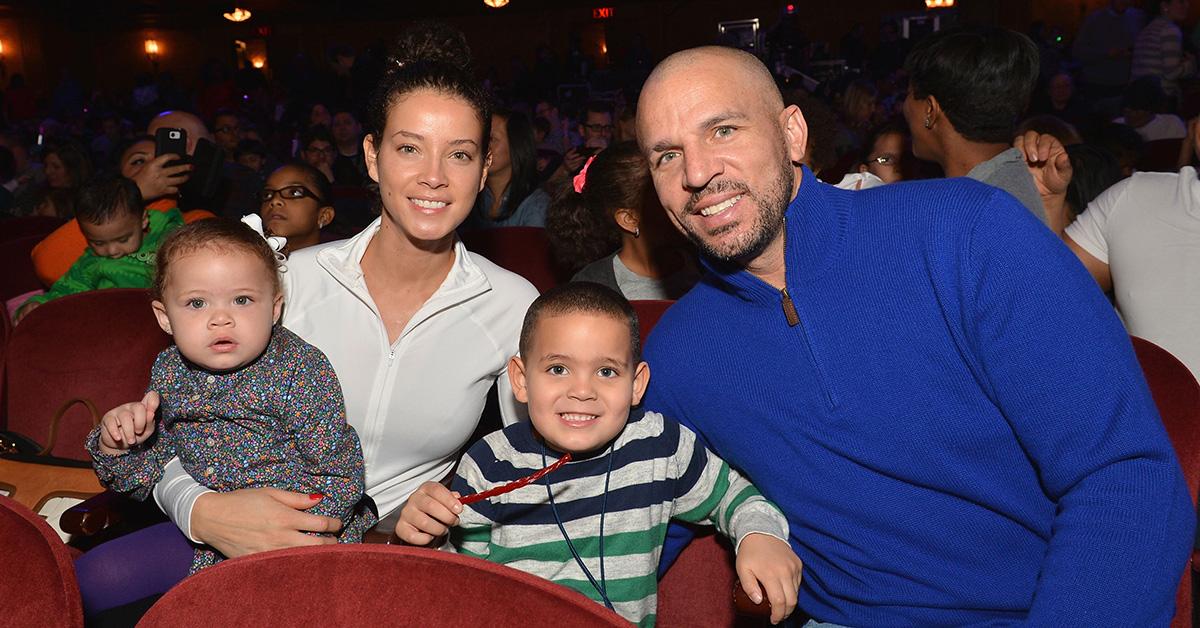 Jason Kidd with his wife Porschla Coleman at a concert with two of their kids 