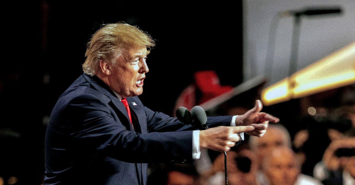 Donald Trump speaking at the 2016 RNC.