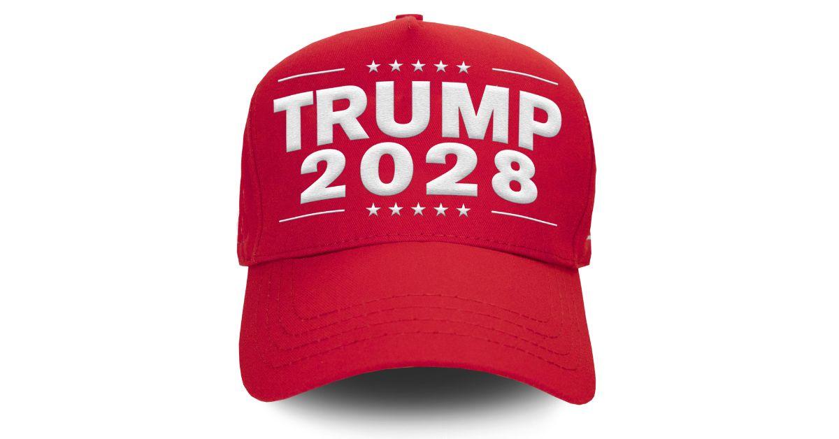 The Trump 2028 hat. 