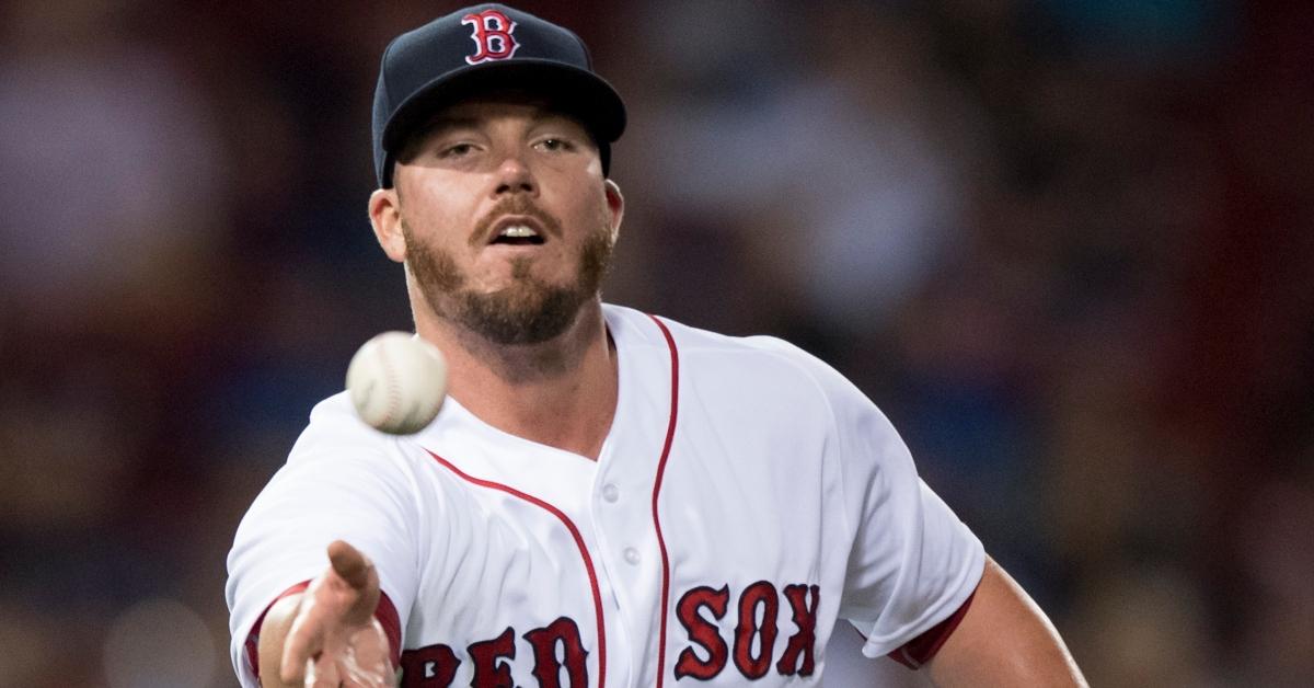 Austin Maddox pitching in a Red Sox game