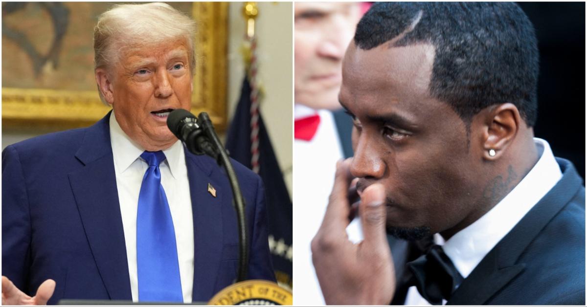 Side by side of Sean Diddy Combs and President Donald Trump
