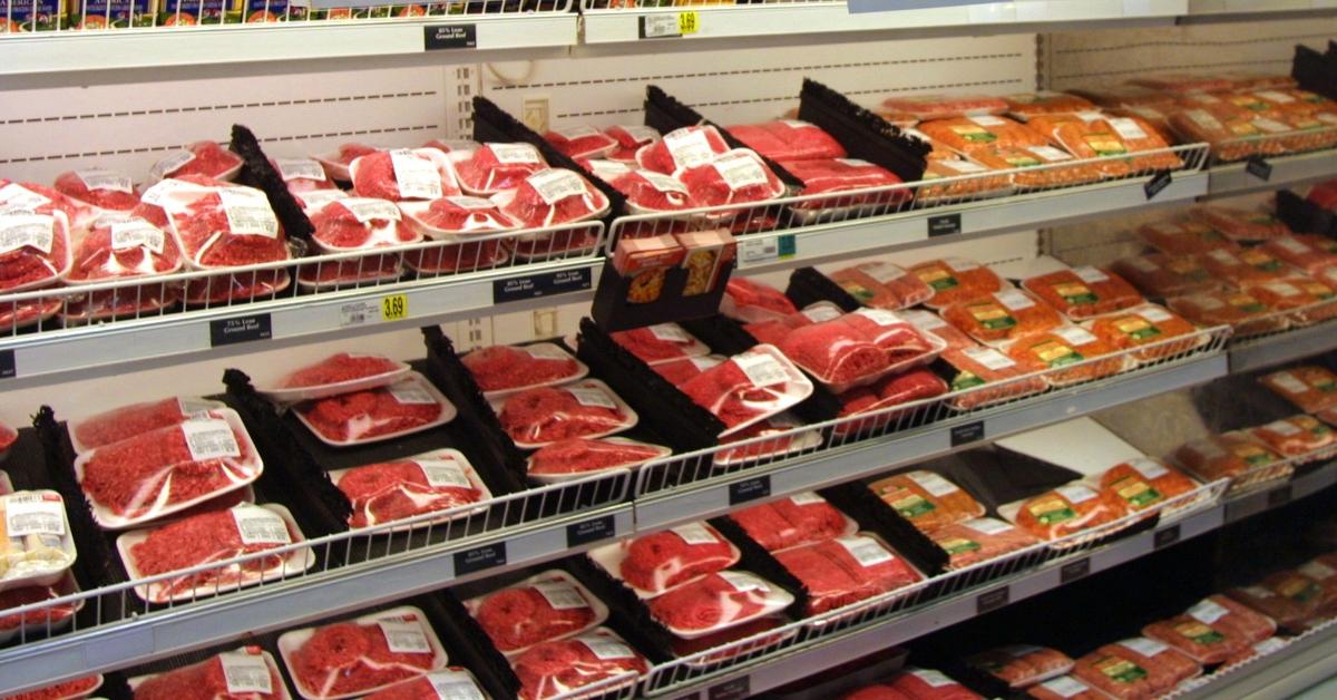 ground beef at supermarket