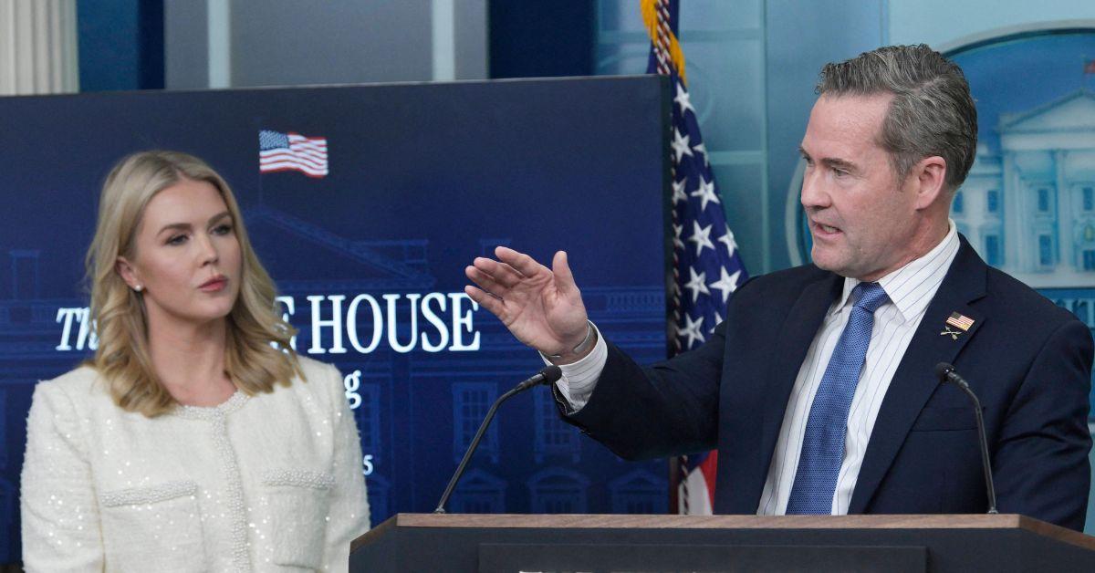 Mike Waltz addressing the press in the White House.
